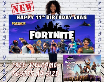 fortnite backdrop fortnite birthday fortnite party fortnite invitation fortnite welcome fortnite banner fortnite poster fortnite flag - evan playing fortnite