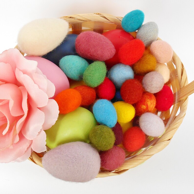 Pastel Felted eggs Felt easter eggs Ornaments Wool Eggs Easter Etsy