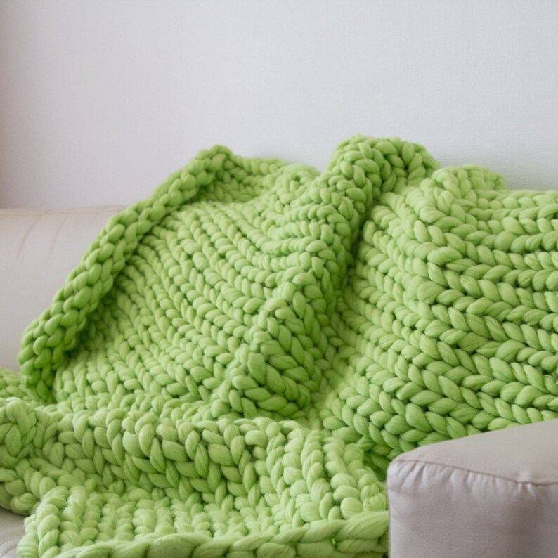 Orange Throw Blanket Chunky Knit Blanket Chunky Blanket Thick Etsy