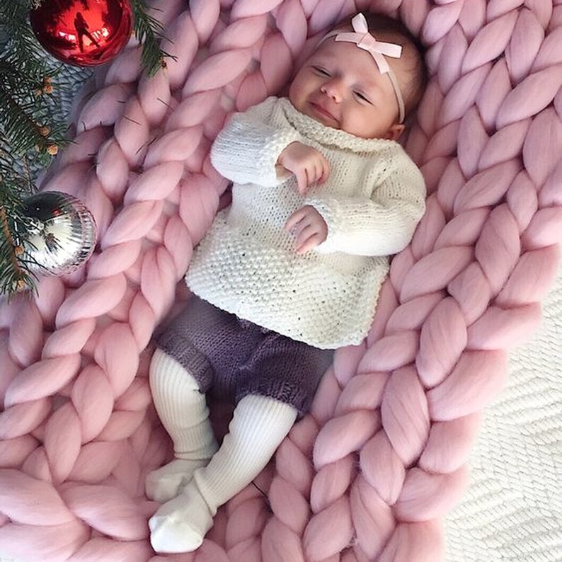 Chunky knit throw huge wool blanket Chunky Knit Blanket Giant Etsy