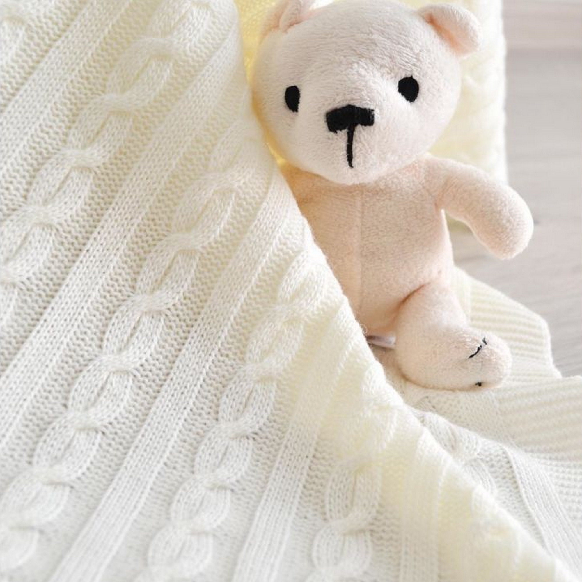 Knit Baby Blanket white baby blanket wool baby blanket newborn Etsy