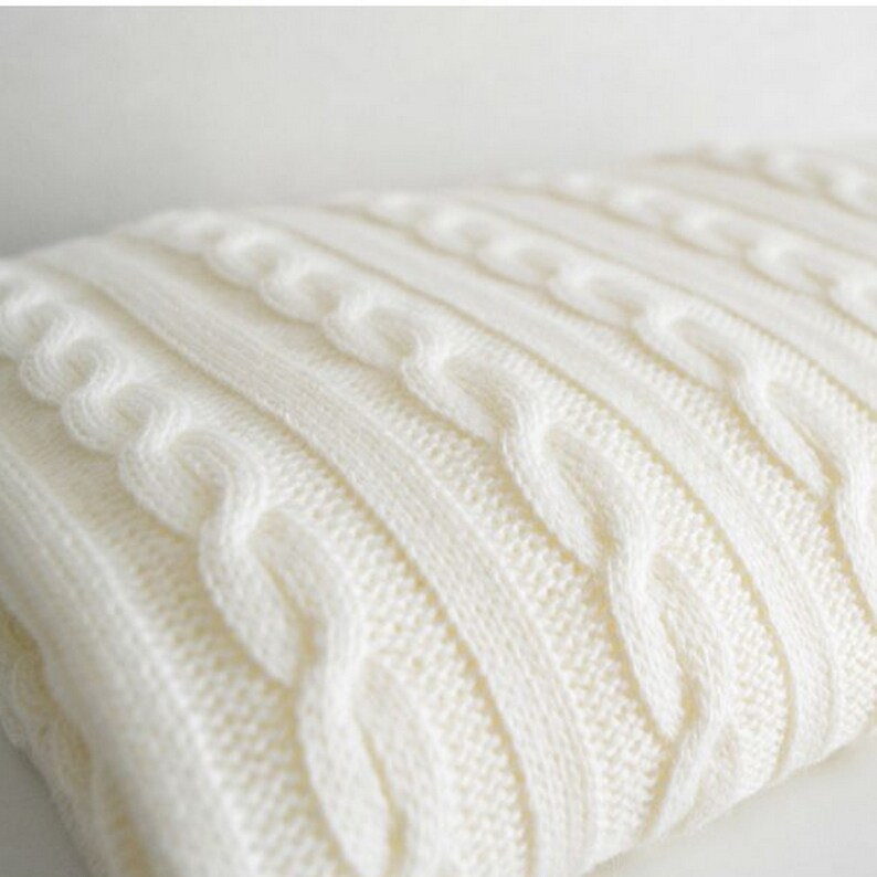 Knit Baby Blanket white baby blanket wool baby blanket newborn Etsy