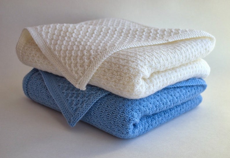 Knit Baby Blanket white baby blanket wool baby blanket newborn Etsy