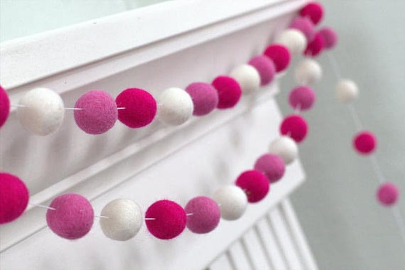 Felt Balls Handmade Felt Balls craft supplies felt beads Nursery decor Wool Felt Balls Felted Balls Pom Poms 2 cm Felt Ball Garland