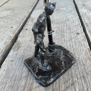 Handcrafted Coal Miner Desk Set With Ink Pen Made from Coal by Kentucky Artisans