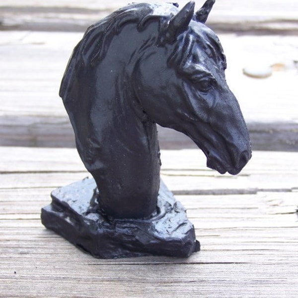 Handcrafted Horse Head Made from Coal in Kentucky