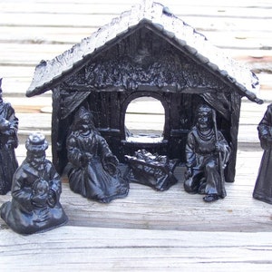 7 Piece Nativity Set Handcrafted From Coal Made in Kentucky