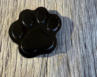 Handcrafted from Coal Paw Print Magnet