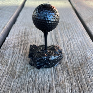 Handcrafted Teed up Golf Ball Made from Coal by Kentucky Artisans
