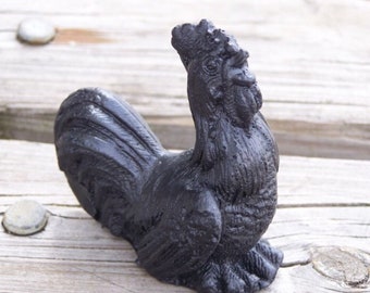 Handcrafted Small Rooster Made from Coal  Kentucky Artisans