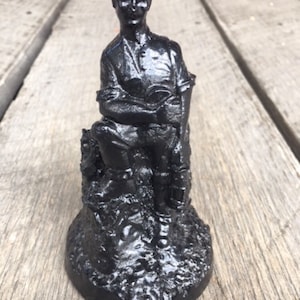 Handcrafted Modern Coal Miner Made from Coal in Kentucky