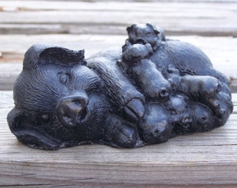 Vintage Ringmaker Swallow Sculpture Handmade with Real Coal 3.5 Tall