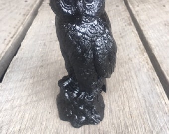 Handcrafted Barn Owl Made from Coal in Kentucky