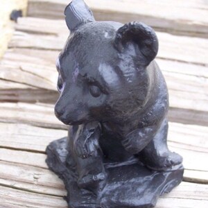 Handcrafted Sitting Bear Made from Coal by Kentucky Artisans