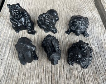 Handcrafted 6 piece Assorted Small Animals Made from Coal in Kentucky