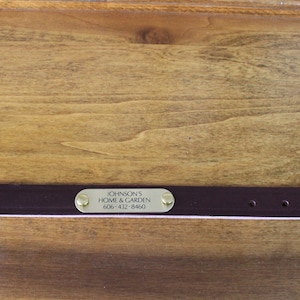 Personalized Brass Plate 1&quot; Leather Dog Collar
