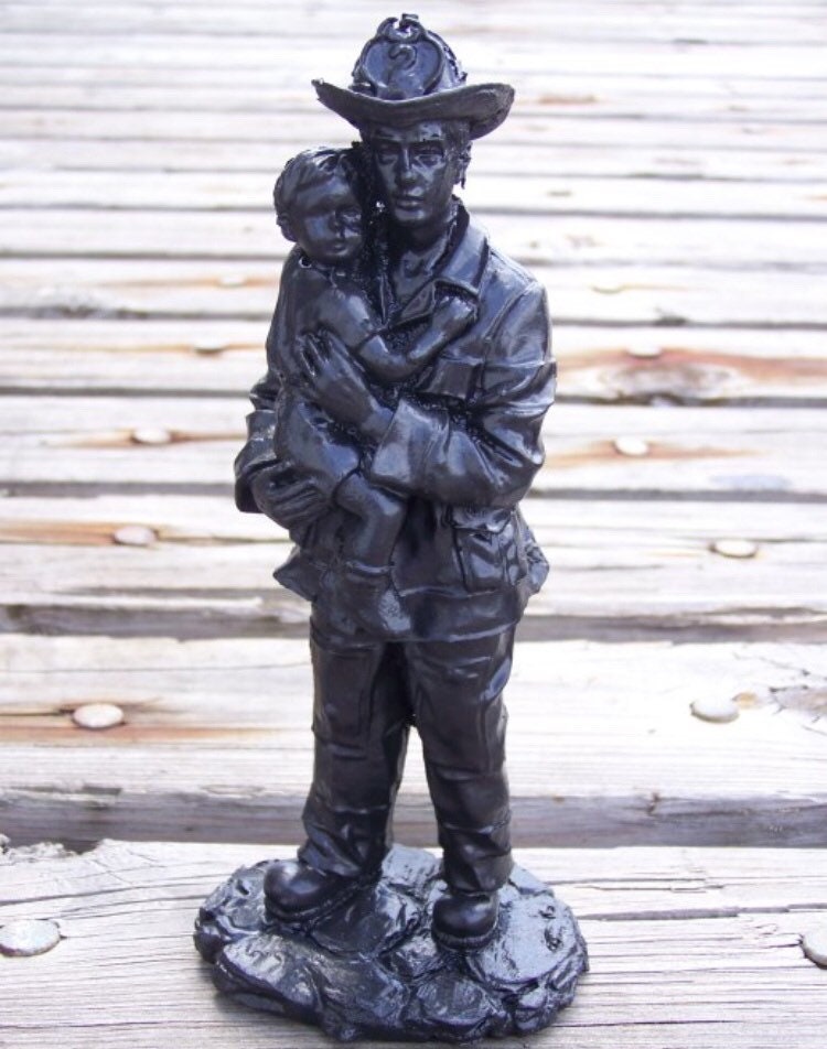 Handcrafted Fireman Made from Coal in Kentucky