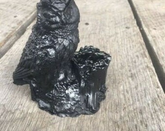 Handcrafted Small Owl Made from Coal in Kentucky