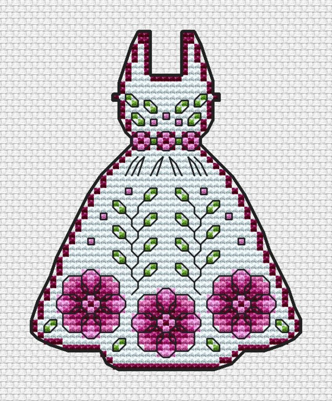 Dress Cross stitch pattern PDF saga fashion Counted Chart Etsy