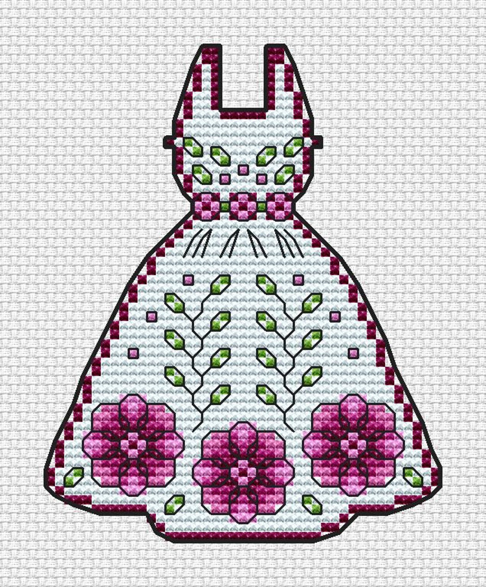 Dress Cross stitch pattern PDF saga fashion Counted Chart Etsy