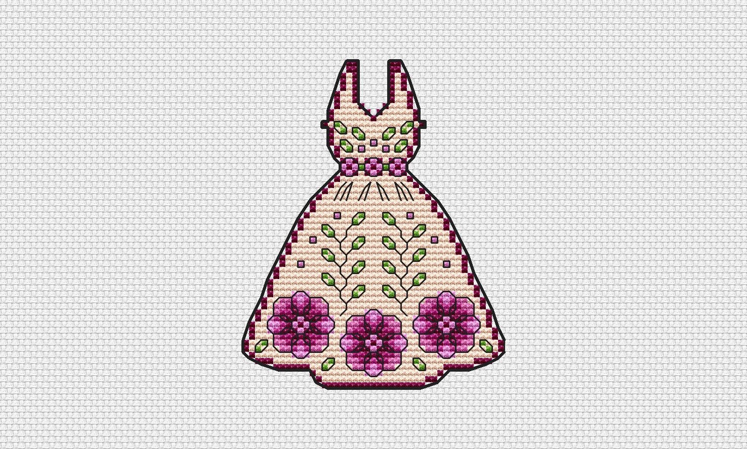 Dress Cross stitch pattern PDF saga fashion Counted Chart Etsy