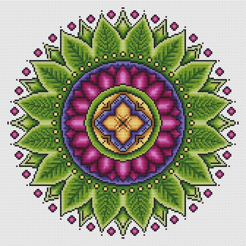 Mandala Cross stitch pattern PDF saga instant download light Etsy