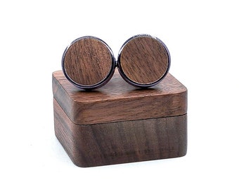 Personalized Wood Cuff Links for Wedding and Special Occasion GIft For Men including free Vintage Wood Tie Clips with initials Free Shipping