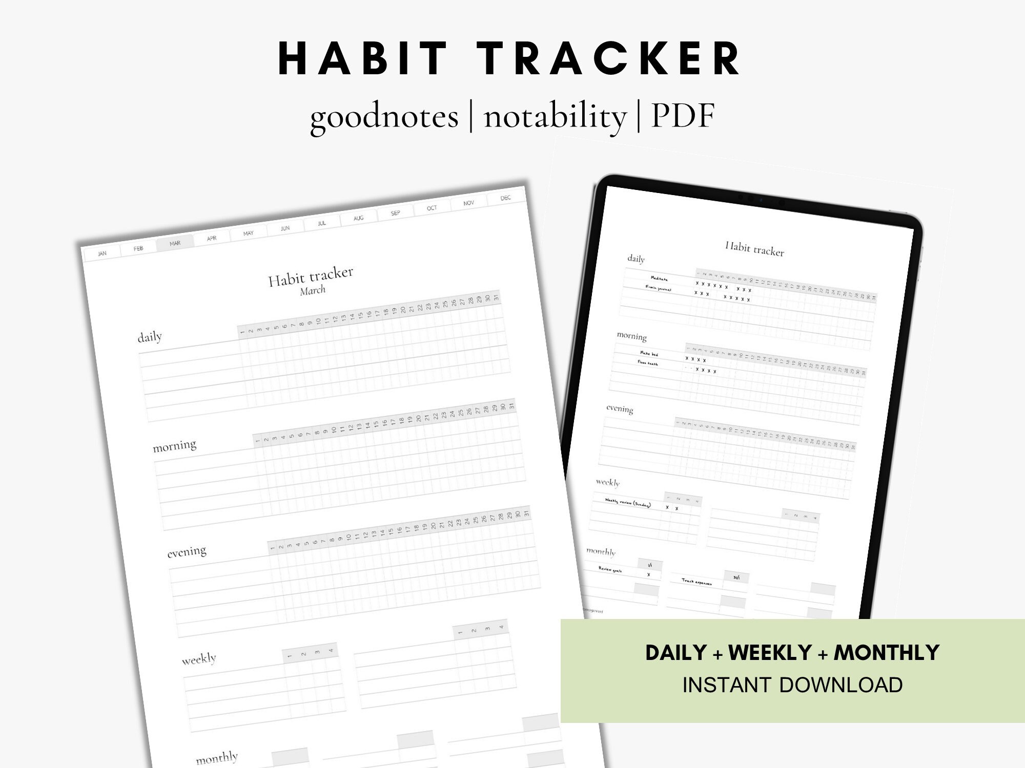 digital habit tracker atomic habits ipad goodnotes template etsy