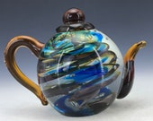 Chinese antique old Beijing glass handmade Teapot shape home decor