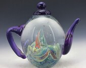 Chinese antique old Beijing glass handmade Teapot shape home decor