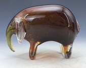 Chinese antique old Beijing glass handmade Elephant family decoration