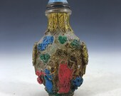 Chinese antique old Beijing glass handmade snuff bottle