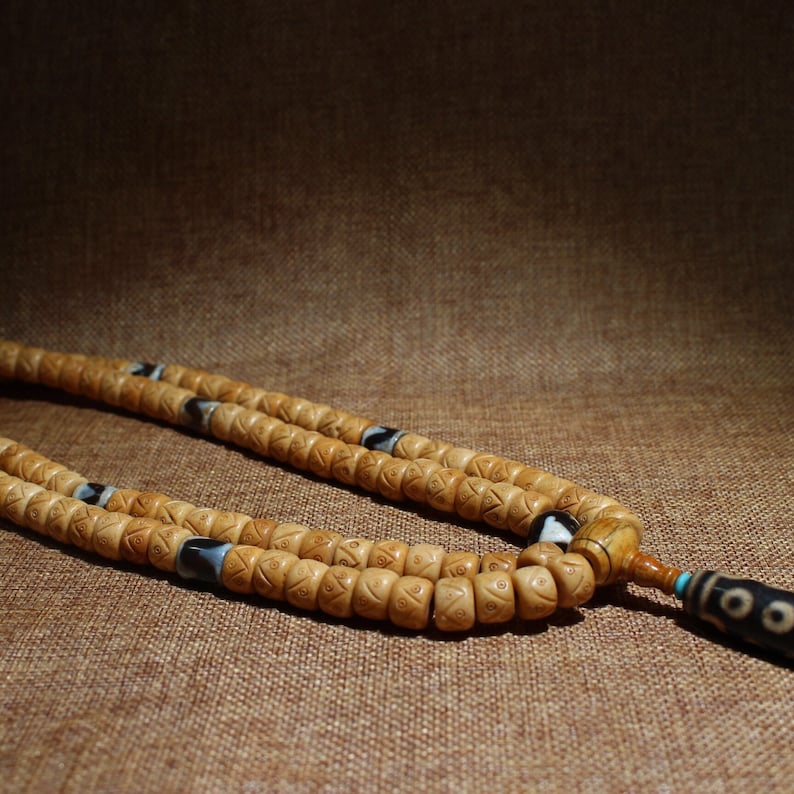 Early collection of natural yak bone necklaces