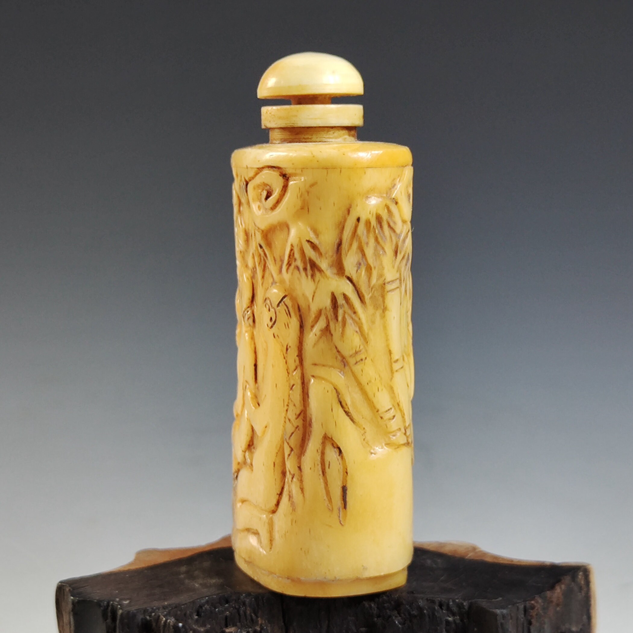 Chinese antique bone carving men and women figure snuff bottle Etsy