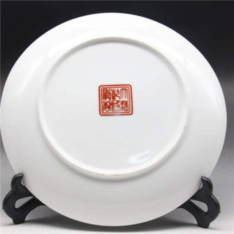 Chinese Blue and white Porcelain painted Classical beauty Plate w Qianlong Mark