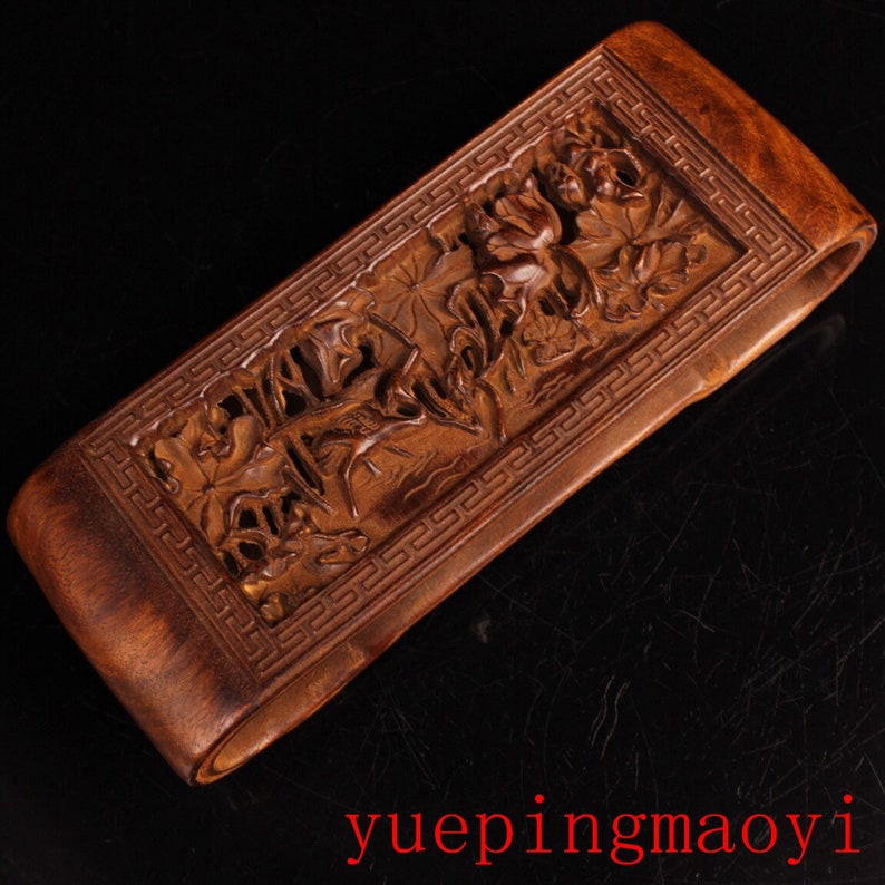 Collection Hand-carved hollow boxwood ink bed