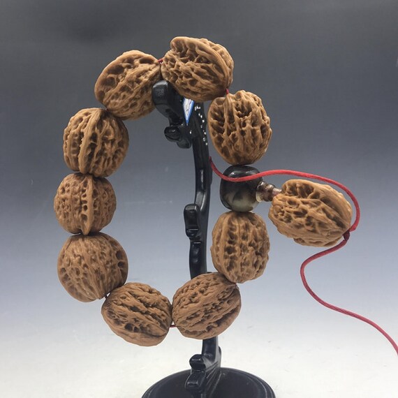 Chinese antique handmade walnut beaded bracelets