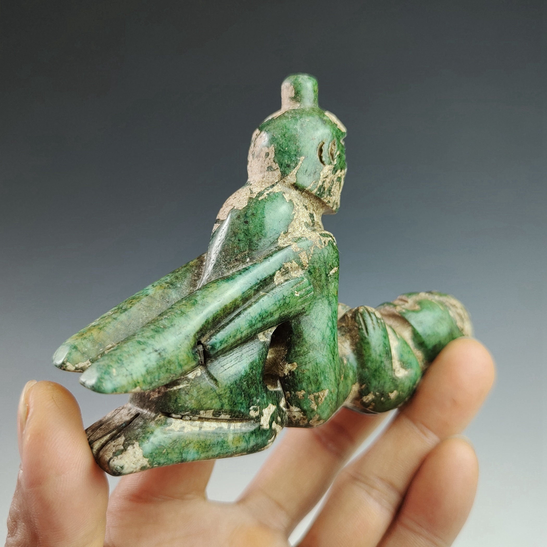 Chinese antique handcarved jade statues of male and female Etsy