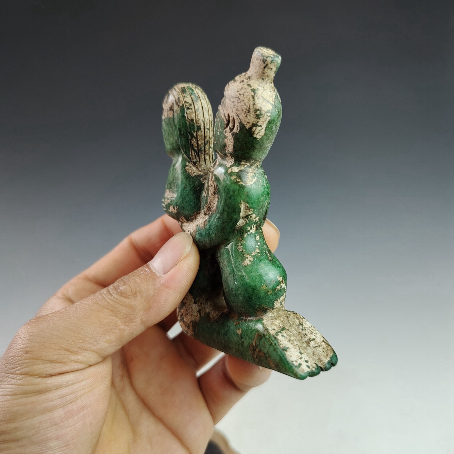 Chinese antique handcarved jade statues of male and female Etsy