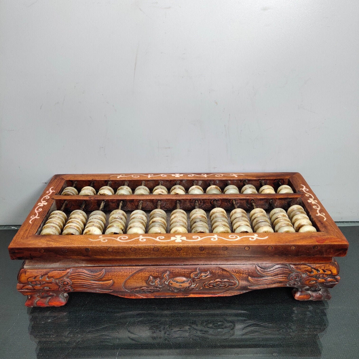 Old Collection of Old Rosewood Old Desktop Abacus Table Etsy