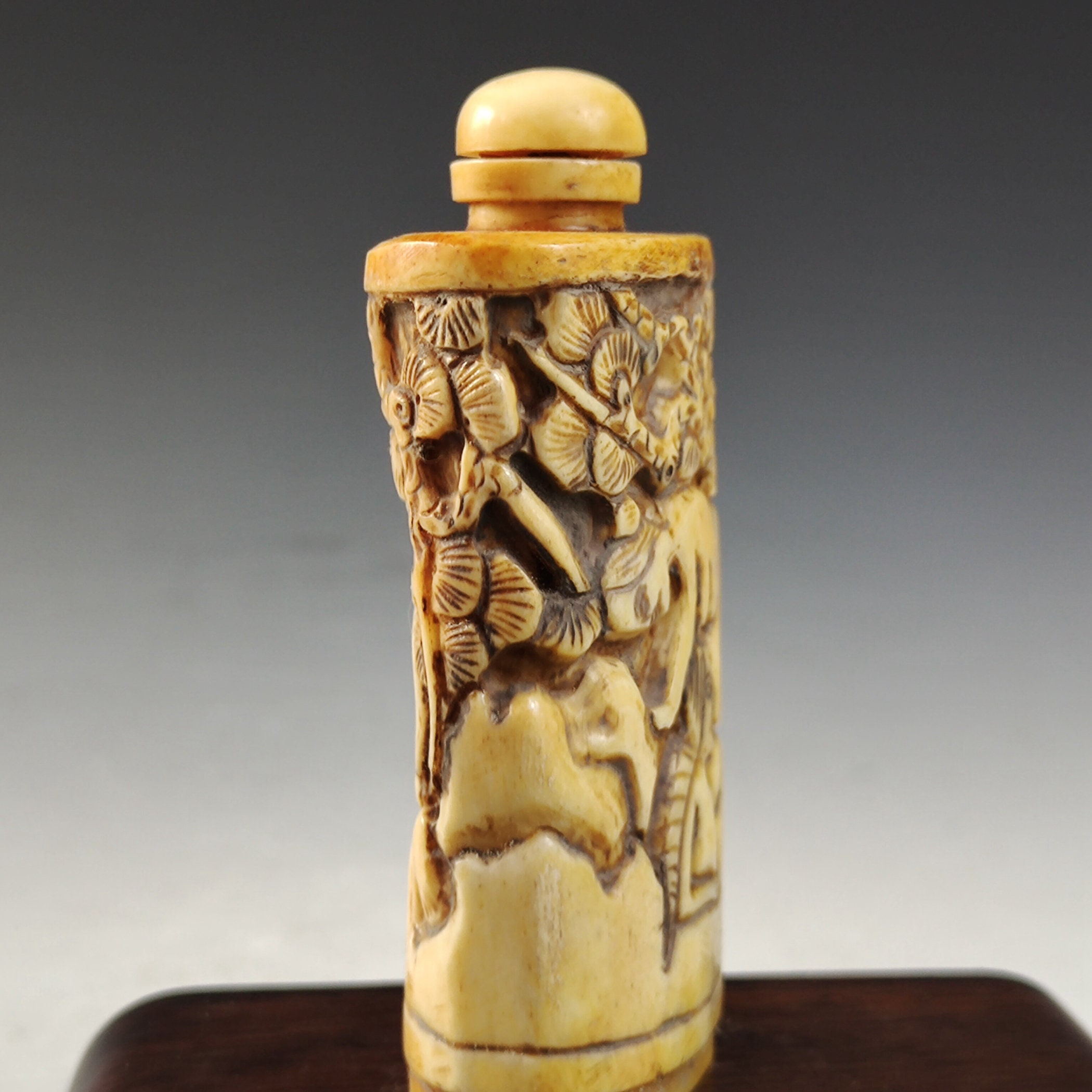 Chinese antique bone carving men and women figure snuff bottle Etsy