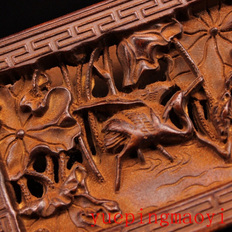 Collection Hand-carved hollow boxwood ink bed