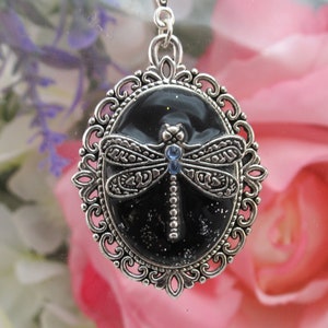 Dragonfly Black with Aquamarine Rhinestone 03