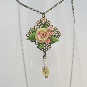 Victorian bouquet - Polymer Clay Pendant