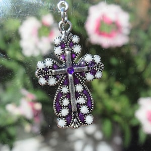 Buntglas Kreuz Anhänger - 85
