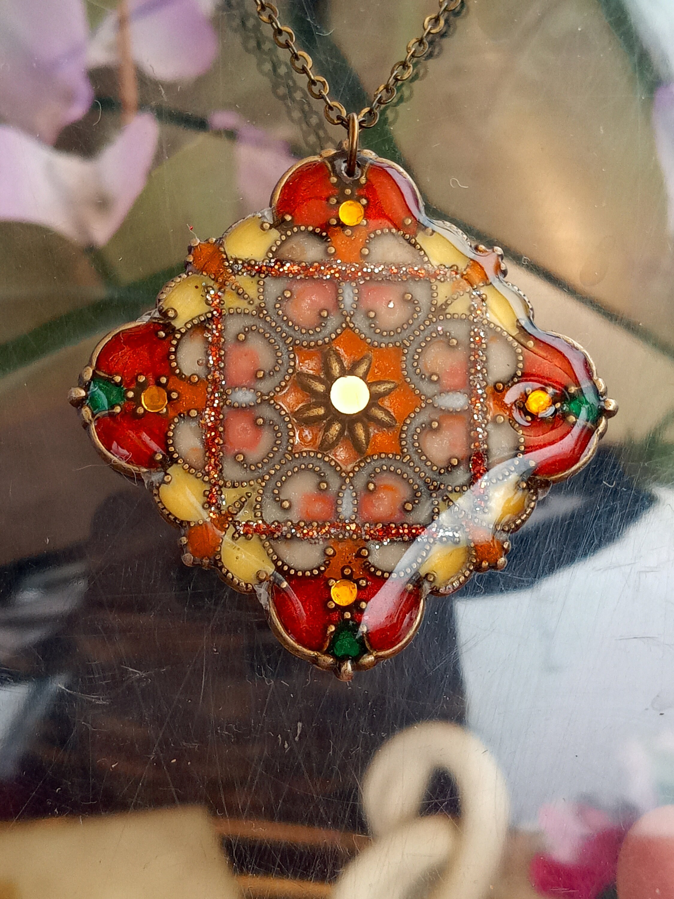 Stained Glass Window Pendant 83 Etsy