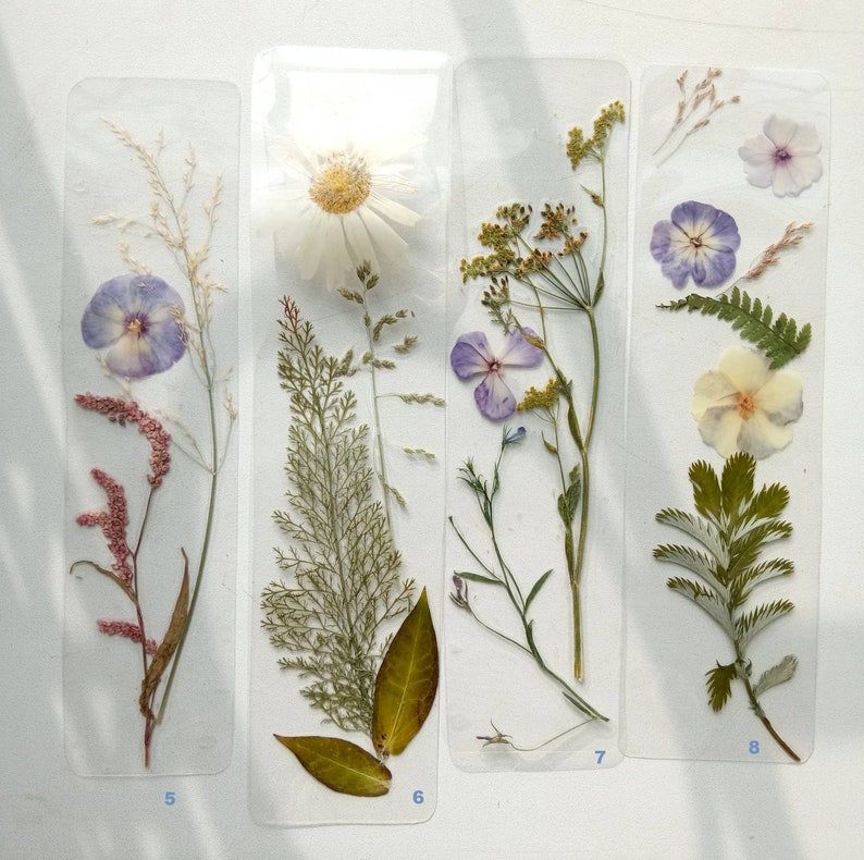 Laminated bookmarks Pressed flowers Dried flowers pressed. Etsy