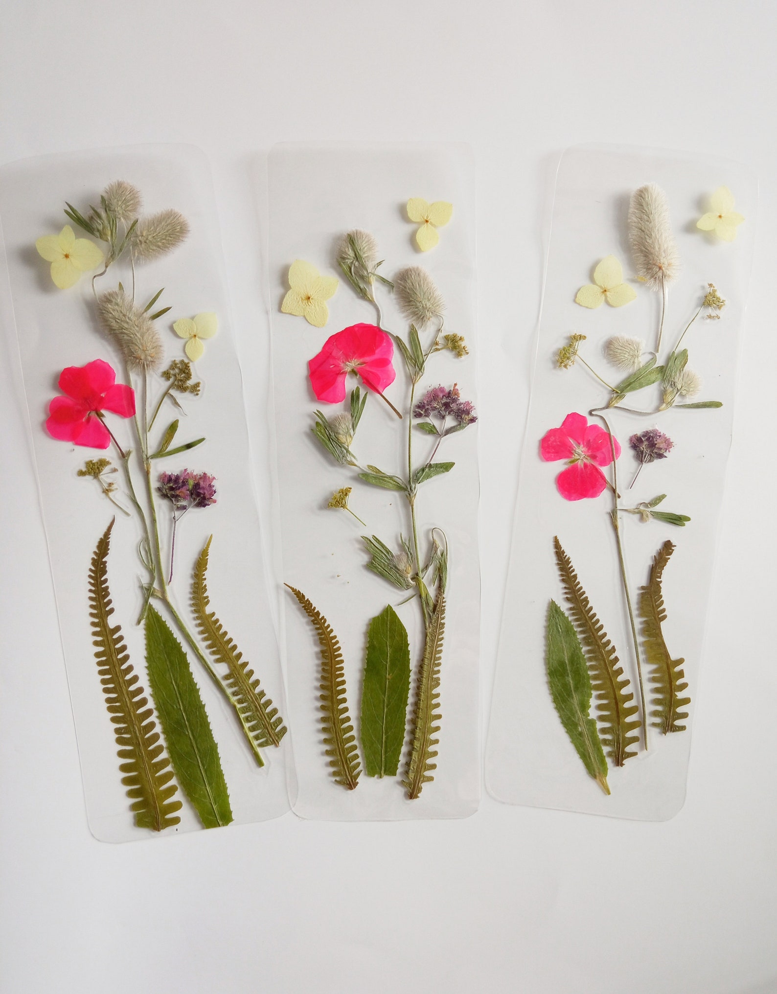 Pressed flower bookmark laminated dry flowers wild flowers Etsy