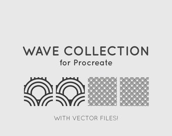 Circle, Wave, Procrate Brush, Pattern for Procreate including Vectorfiles (SVG and EPS) - Asia Pattern, Japanese Pattern, Brushes