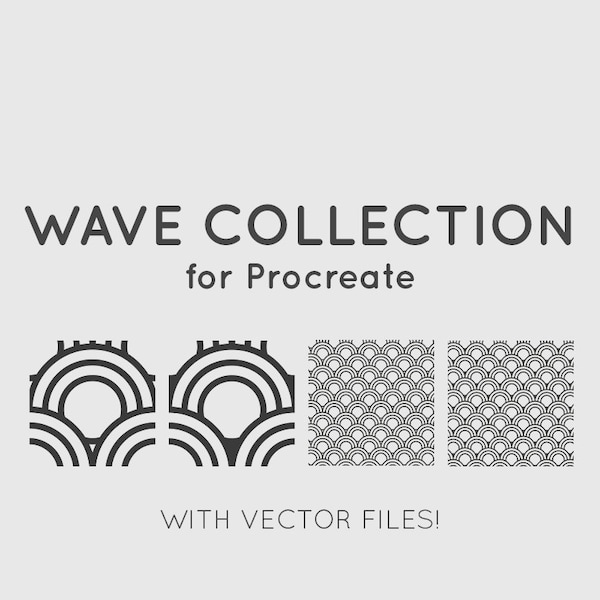 Circle, Wave, Procrate Brush, Pattern for Procreate including Vectorfiles (SVG and EPS) - Asia Pattern, Japanese Pattern, Brushes